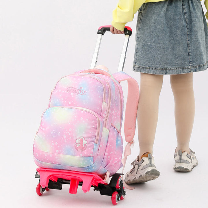 Robuster Schulrucksack aus Nylon mit Rollen, Schultasche für Kinder