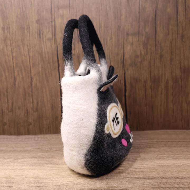 Handgemachte handgemachte Katze Wollfilz Handtasche