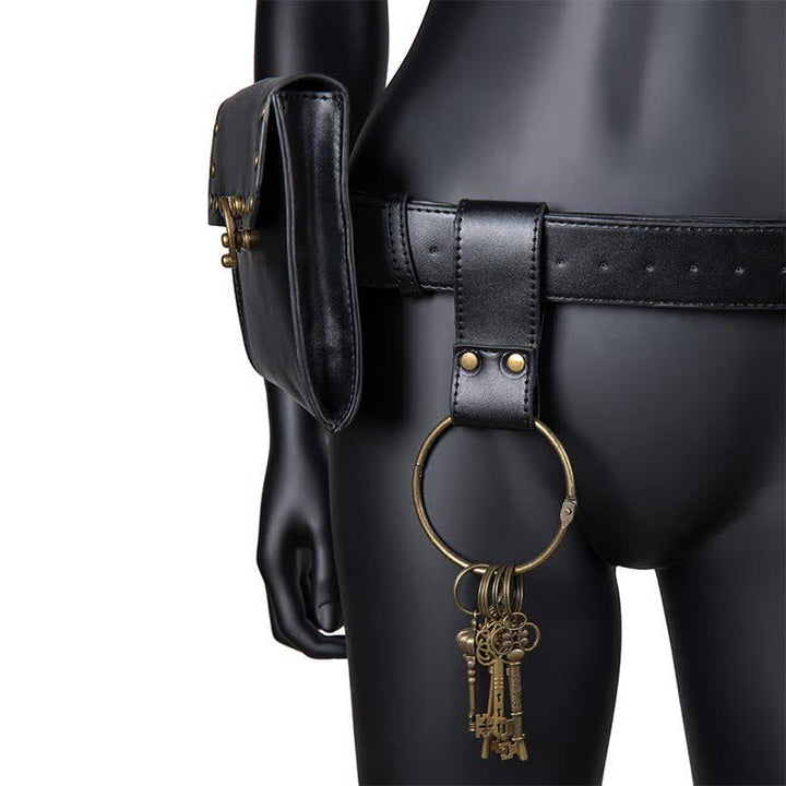 Mittelalterliche Renaissance-Gürteltasche, Gürtelholster mit Gürtel-Schlüsselanhänger