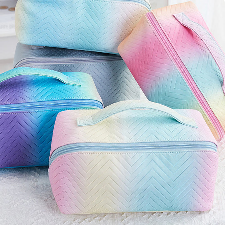 Kosmetiktasche für Damen, Reise-Make-up-Tasche mit Farbverlauf