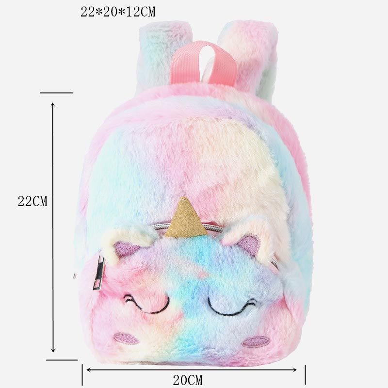 Rucksack für Frauen Einhorn pelzigen niedlichen Cartoon Kleinkinder Kinder Schultasche