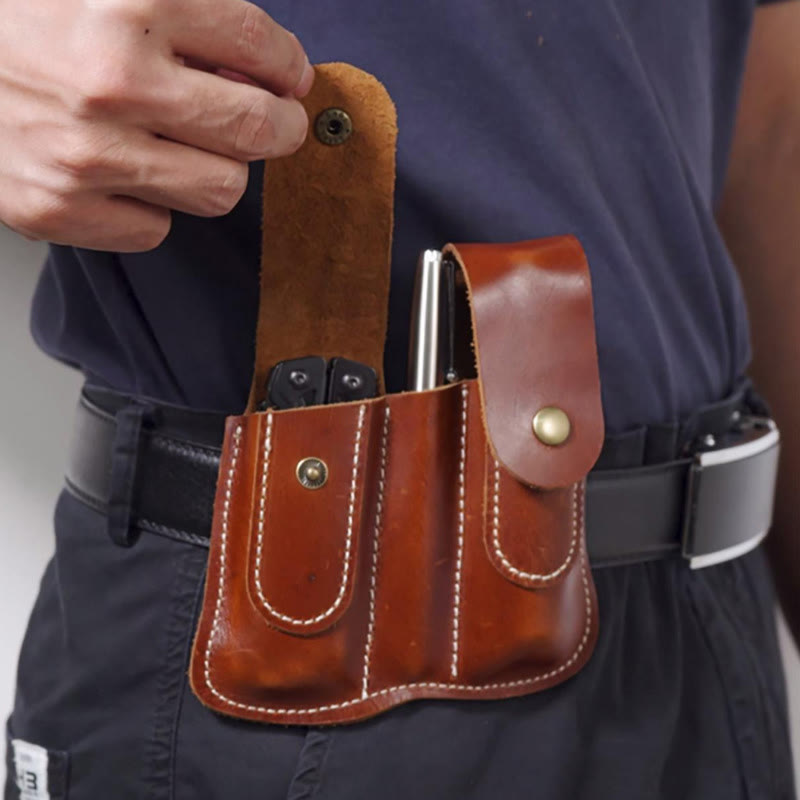 Leder Gürteltasche für Damen und Herren außerhalb des Hosenbundes tragen