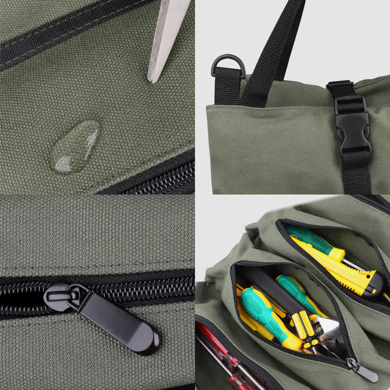 Werkzeug-Rolltasche-Organizer, robuste Werkzeug-Handtasche mit 5 Werkzeugtaschen