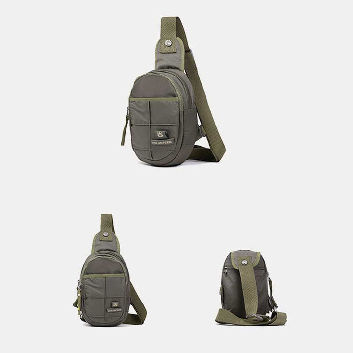 Outdoor-Sport-Sling-Brusttasche aus Segeltuch mit Doppelreißverschluss, für Reisen und Wandern