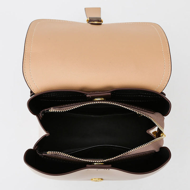 Minimalistischer Rucksack Farbkontrast Robustes veganes Leder Kleiner Tagesrucksack