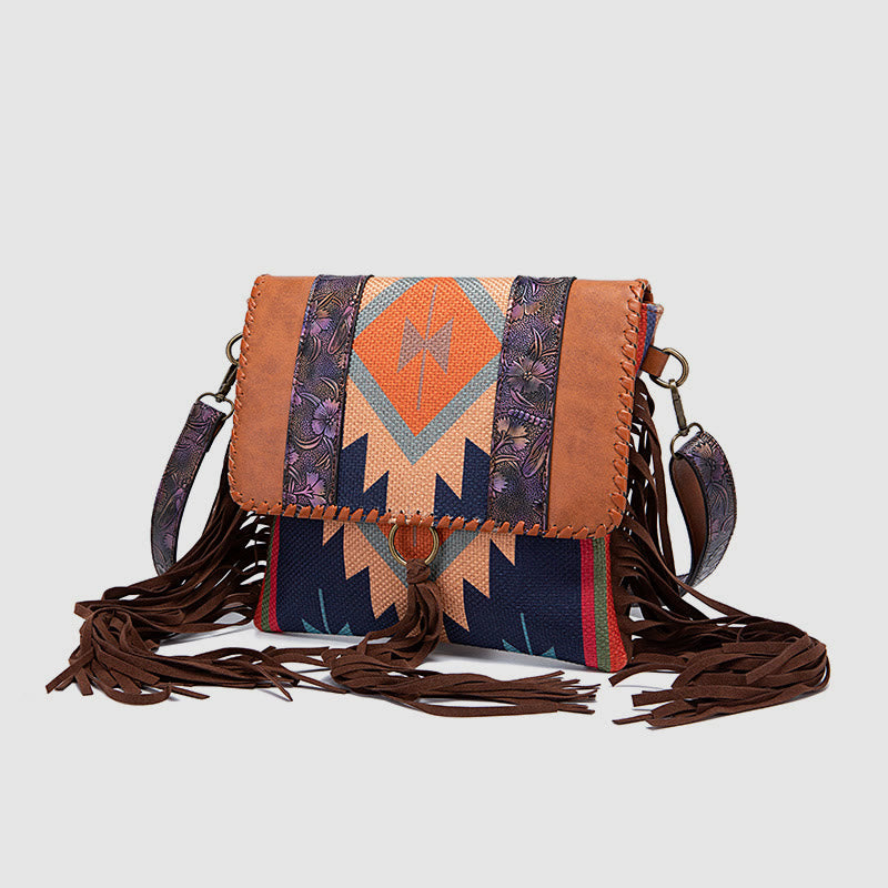 Umhängetasche für Damen, Vintage, Quaste, große Kapazität, Einkaufstasche