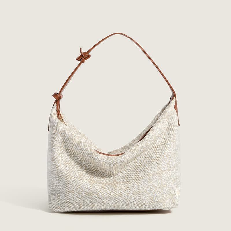 Canvas-Handtasche für Damen mit Hahnentritt-Muster, Schultertasche, Hobo-Umhängetasche