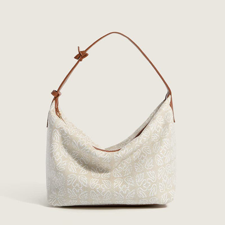 Canvas-Handtasche für Damen mit Hahnentritt-Muster, Schultertasche, Hobo-Umhängetasche