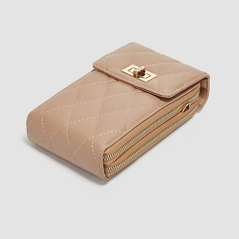 Handytasche für Damen, einfarbig, schmale Umhängetasche, Münzgeldbörse
