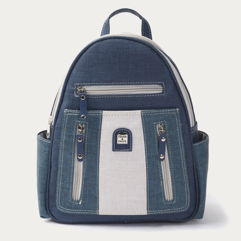 Schultertasche mit Reißverschluss für Damen, Retro, schlichter multifunktionaler Rucksack