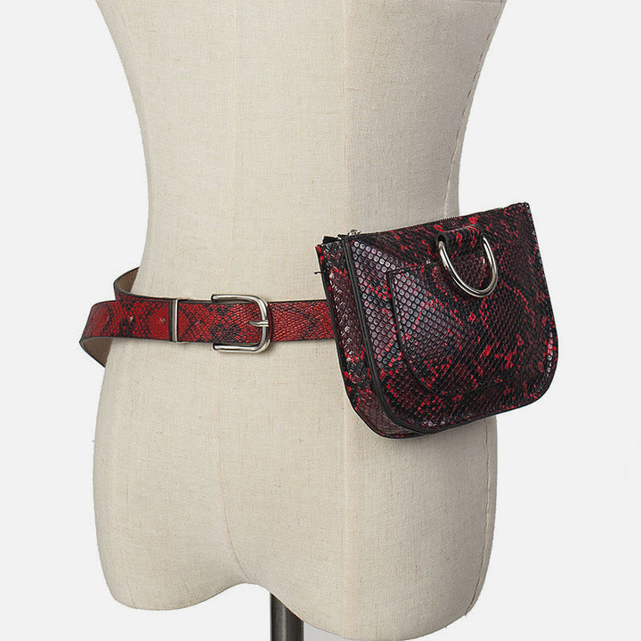 Mini-Gürteltasche für Damen aus Schlangenhaut-Garnleder
