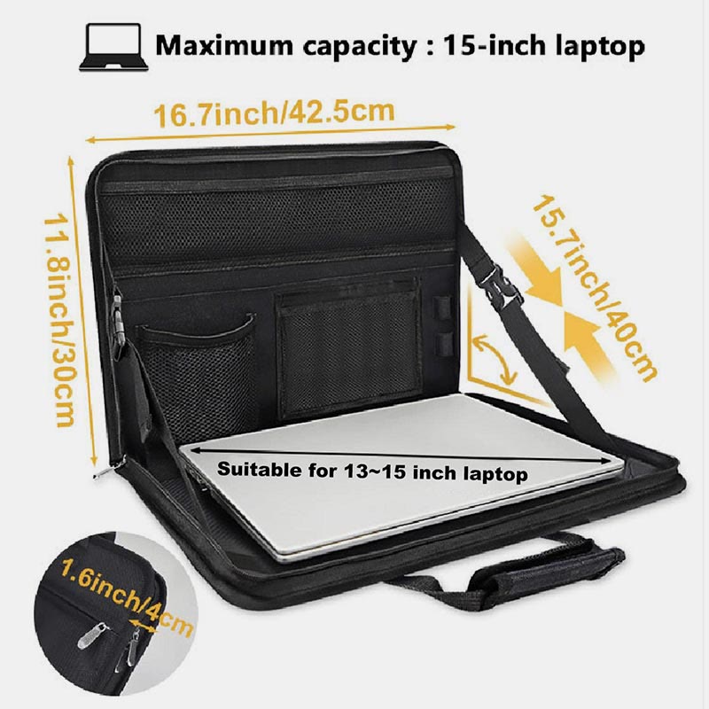 Aktentasche für Business, verstellbar, für Auto, Laptop, Schreibtisch, Oxford, zusammenklappbar, Organizer-Tasche