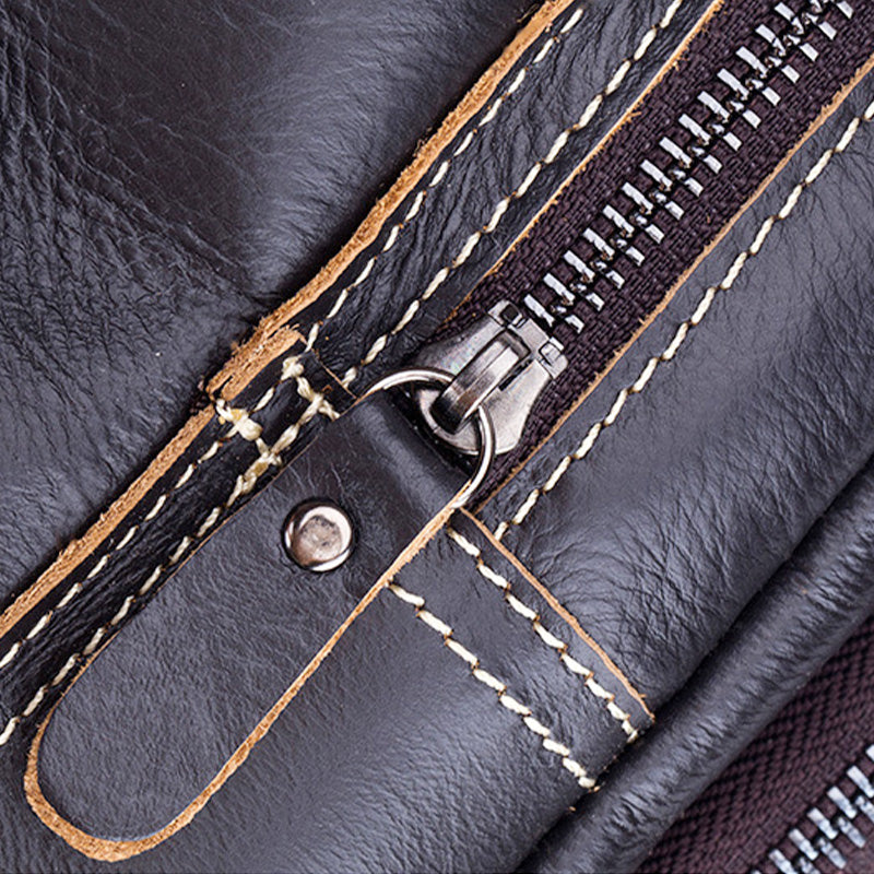 Schultertasche aus echtem Leder mit großem Fassungsvermögen