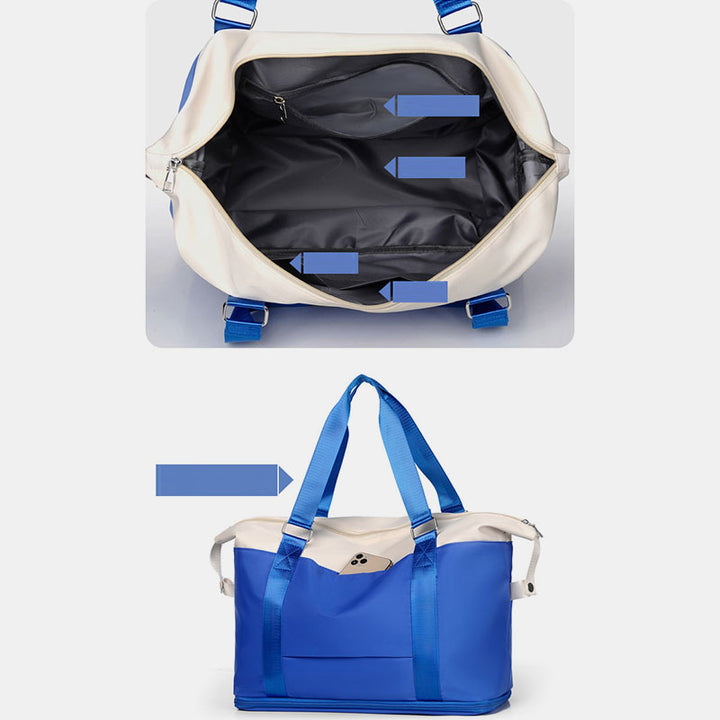 Reisetasche für Damen, große Aufbewahrungstasche mit Fach für trockene und nasse Abteile