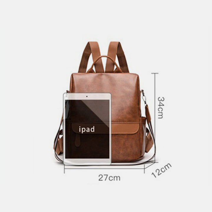 Damen Anti-Diebstahl Rucksack Geldbörsen Mehrzweck Leder Handtasche Schultertasche Reisetasche