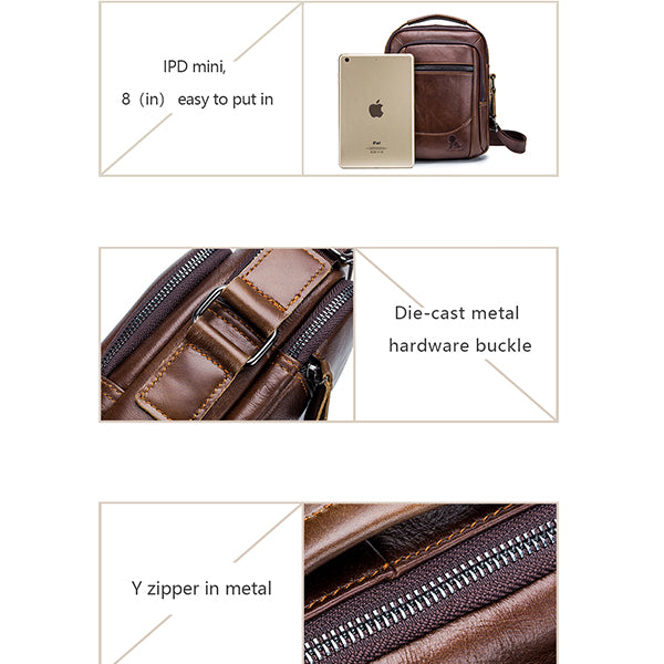 Umhängetasche aus echtem Leder im Vintage-Stil