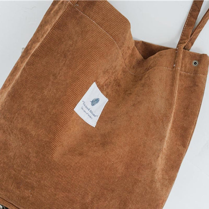 Tragetasche für Damen, großes Fassungsvermögen, Cord-Schultertasche