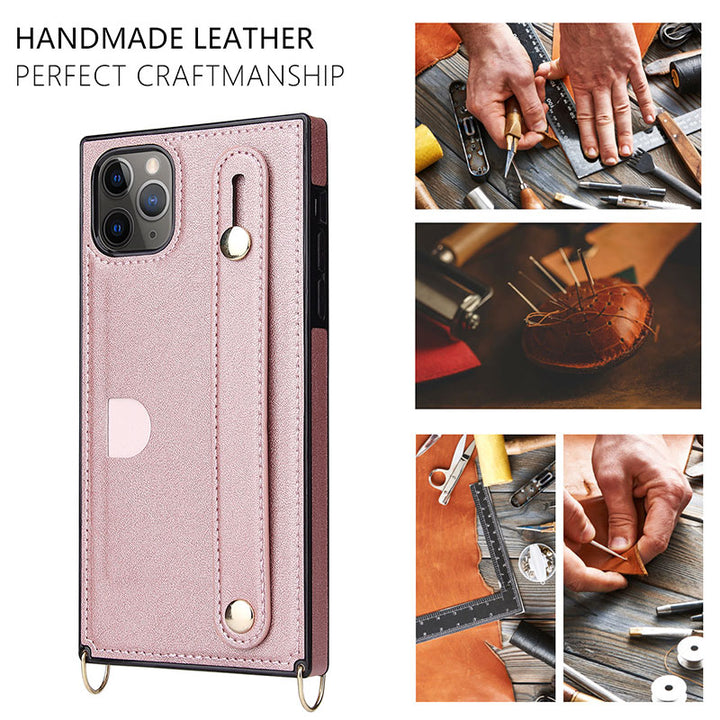Kompatibel mit iPhone 11/12/13/14 Handyhülle, Kartenhalter mit Umhängegurt