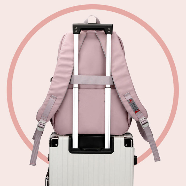Rucksack für Damen, mehrere Taschen, großes Fassungsvermögen, Polyesterfaser, Schul-Tagesrucksack
