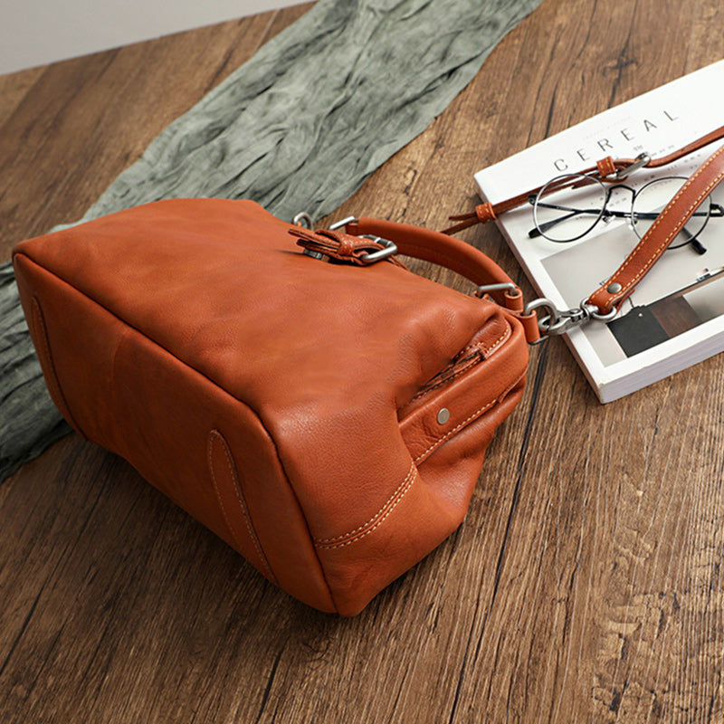 Handgemachte Retro-Handtasche aus echtem Leder