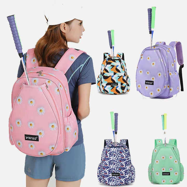 Badminton-Rucksack für Teenager mit Blumendruck, Sportschlägertasche