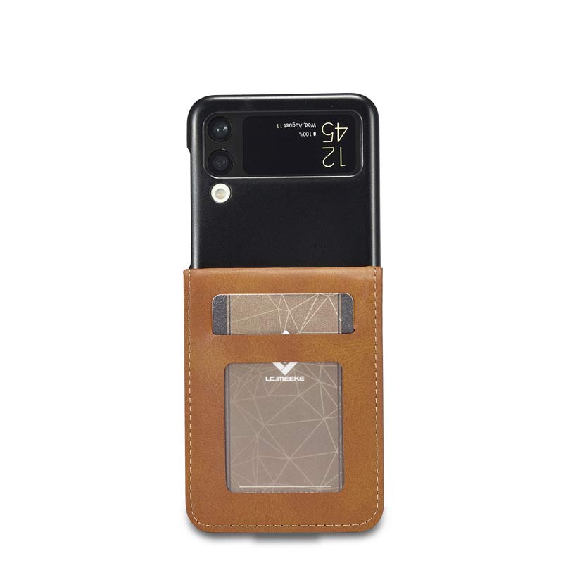 Samsung Galaxy Z Flip 3 Leder-Handyhülle Wallet Case mit Kartenfach