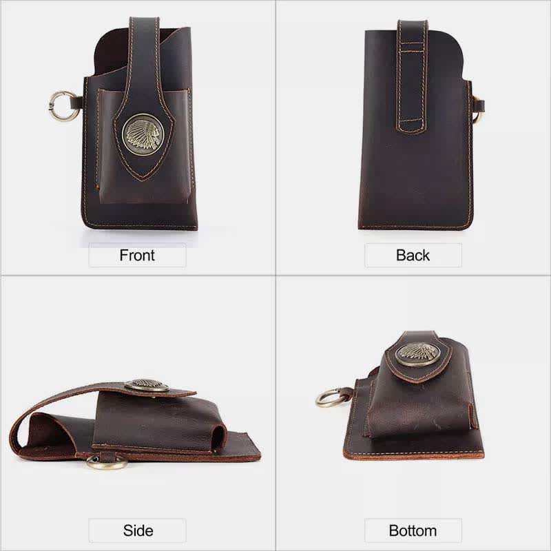 Retro Leder Telefon Holster für Männer Universal Fall Taille Tasche EDC