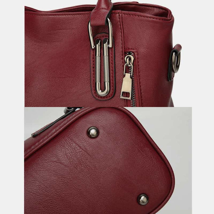 Einkaufstasche aus Kunstleder für Damen, Handtasche, Schultertasche, Umhängetasche
