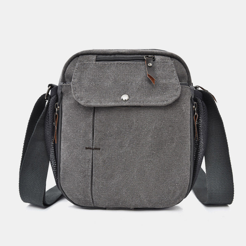 Kleine Umhängetasche für Herren mit mehreren Fächern, Reisetasche aus Canvas