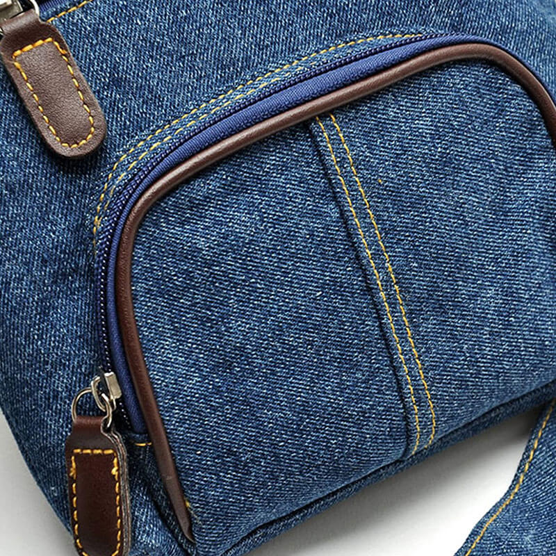 Multifunktionale Umhängetasche aus Denim im Vintage-Stil