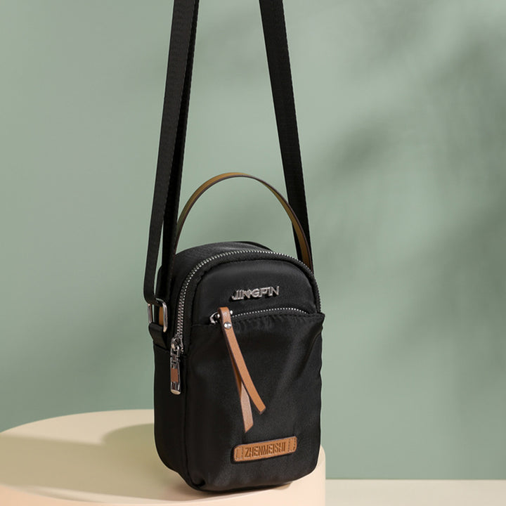 Kleine Umhängetasche aus Nylon für Handys, leichte Mini-Schulterhandtasche