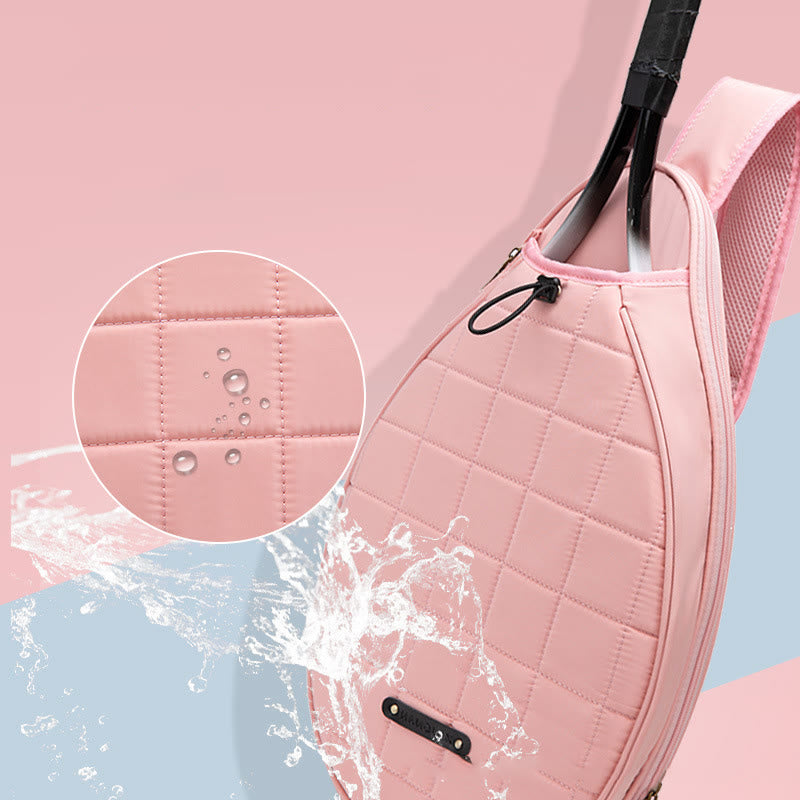 Schlägertasche für Damen, kariertes Muster, wasserdichte Umhängetasche aus Polyester