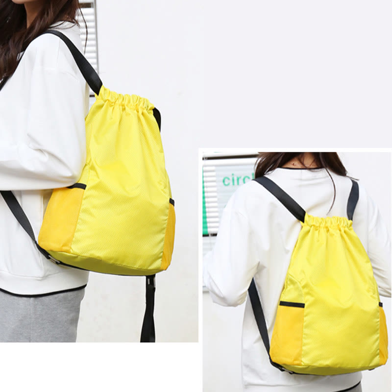 Rucksack für Outdoor-Sport, leicht, mit Kordelzug, einfache Fitnesstasche