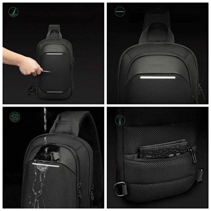 Schultertasche für Herren, Business-Umhängetasche mit USB-Ladefunktion