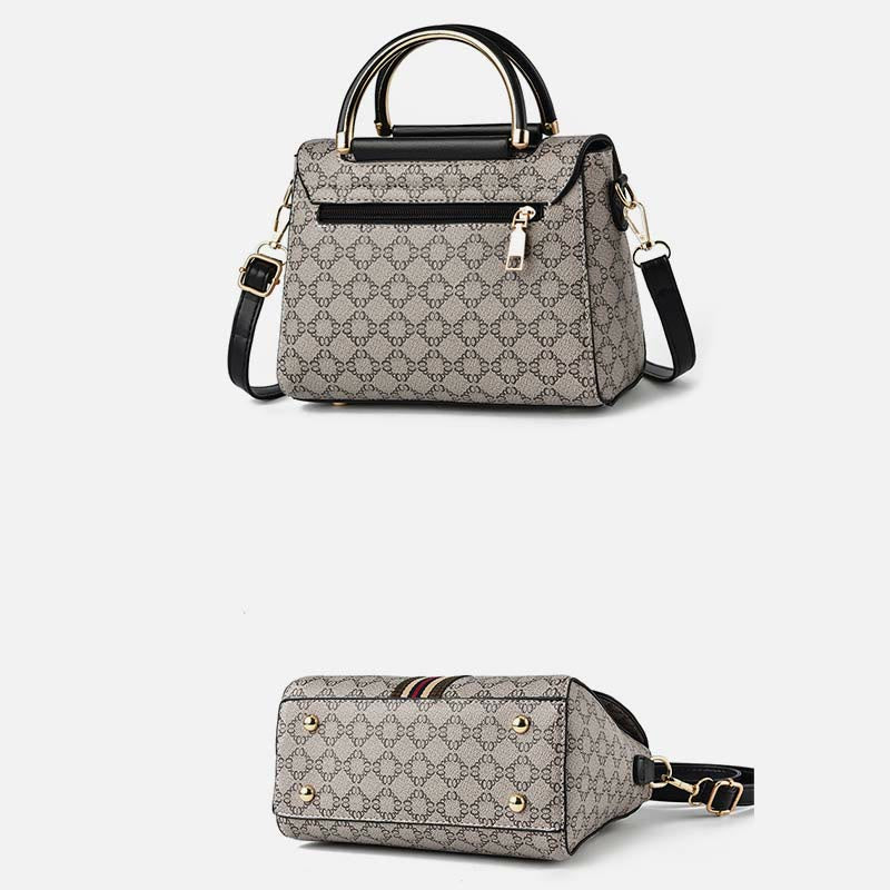 Damen Clamshell Schnalle Handtasche Abnehmbarer Riemen Retro Umhängetasche