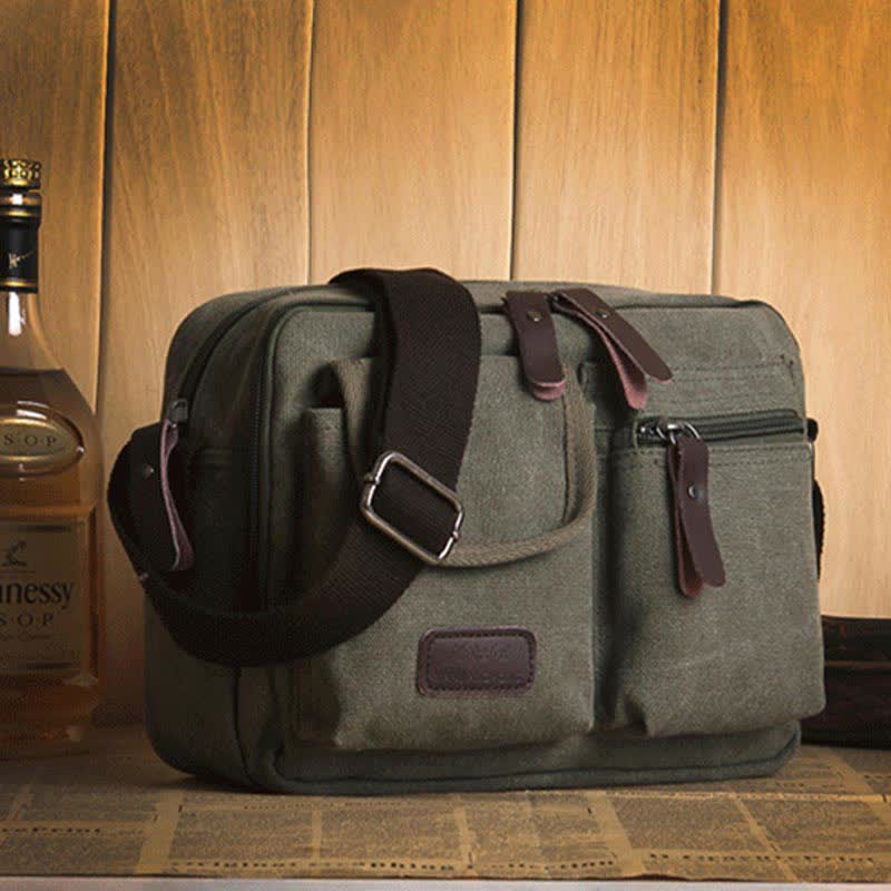 Retro Herren Canvas Messner Bag Casual Satchel Umhängetasche Schultertasche