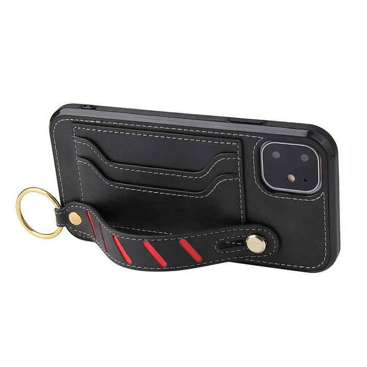 Leder-Handyhülle für iPhone und Samsung mit Kartenfach und Armband