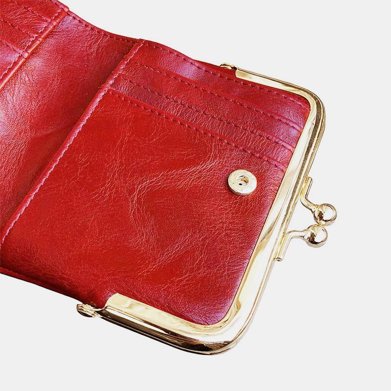 Multifunktionale, zweifach faltbare Münzbörse im Vintage-Stil mit Kiss Lock