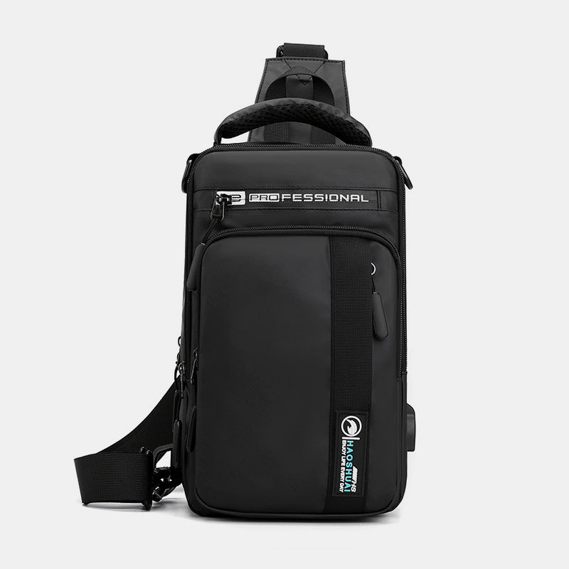 Leichte klassische Schultertasche mit mehreren Taschen und USB-Ladeanschluss für 4 Verwendungszwecke