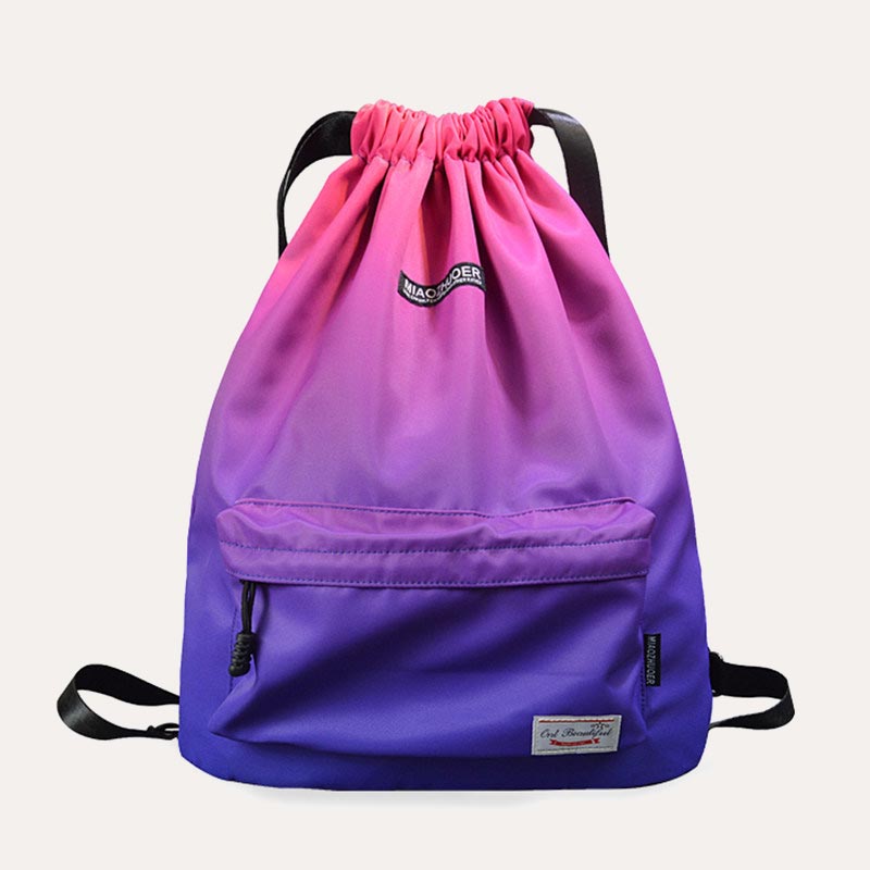 Wasserdichter Nylon-Rucksack mit großer Kapazität und Kordelzug für Sport, Schwimmen, Yoga