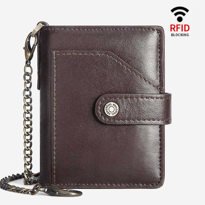 RFID Bifold Business Kurze Geldbörse mit Kette
