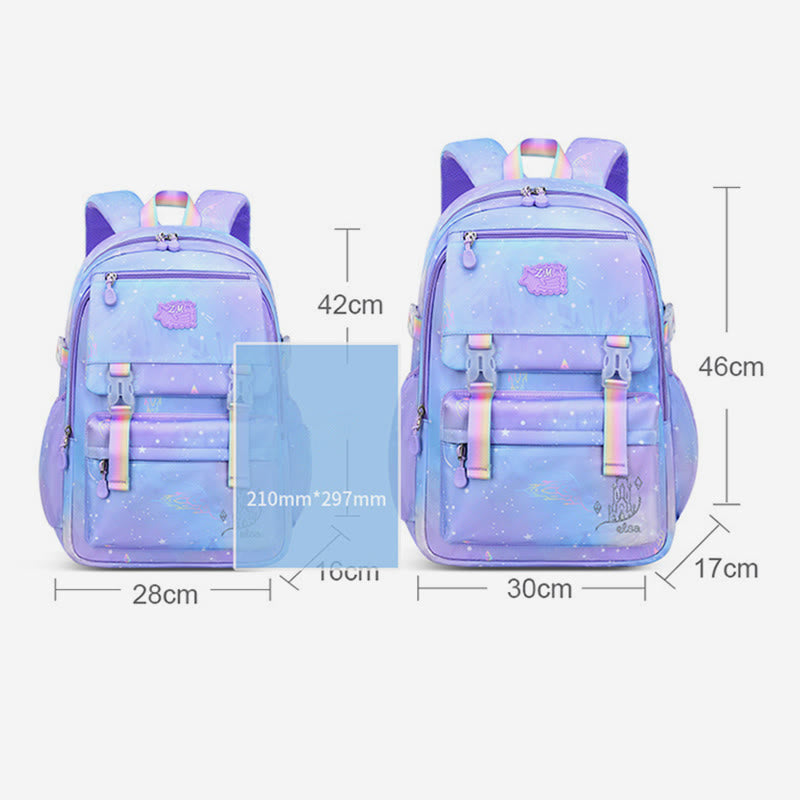 Rucksack für Kinder mit Farbverlauf, leicht, große Kapazität, für den täglichen Gebrauch, Schultasche