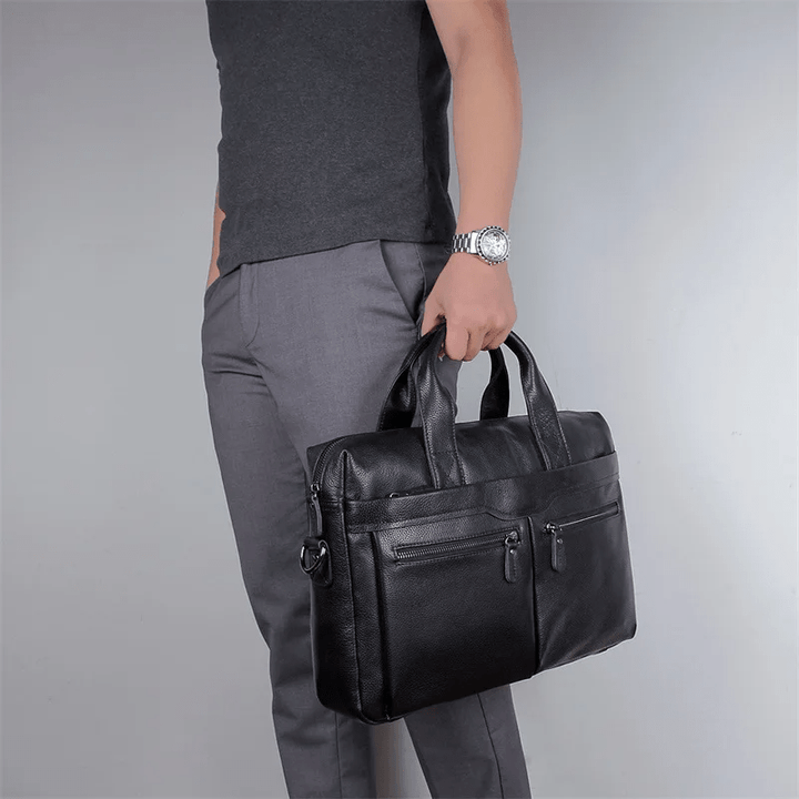 Business Aktentasche Messenger Bag für Herren aus echtem Leder Laptoptasche