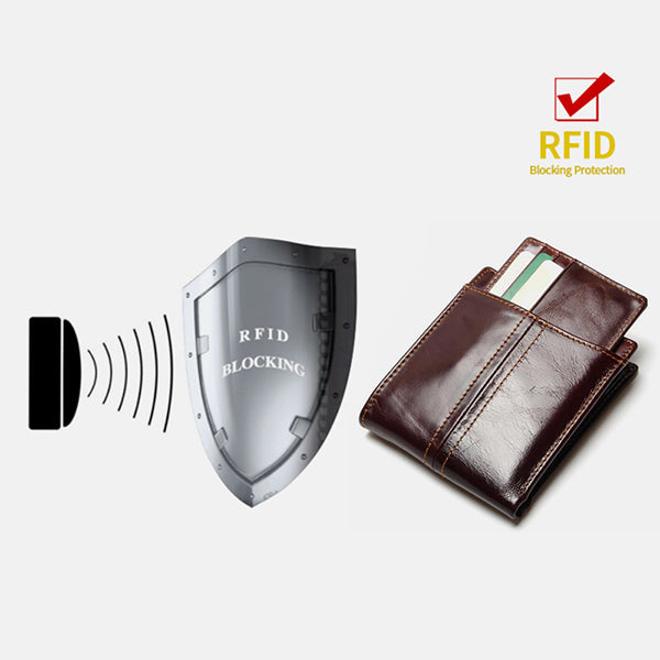 RFID-Geldbörse aus echtem Leder mit herausnehmbarem Kartenetui