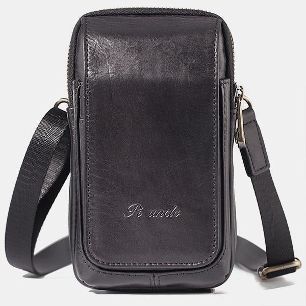 Echtes Leder Multifunktionale Gürtelschlaufe Tasche Telefon Tasche Umhängetasche
