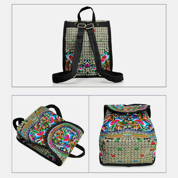 Reiserucksack mit ethnischer Vintage-Stickerei