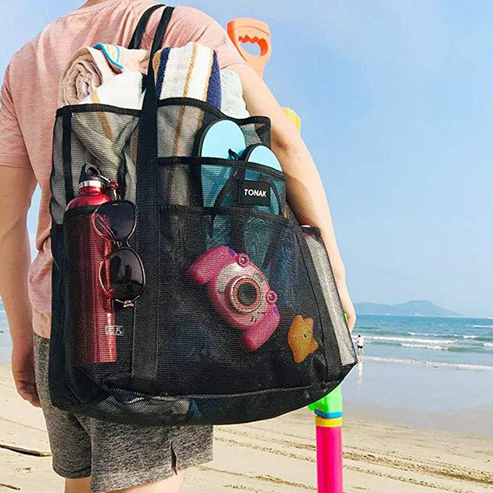 Übergroße Strandtaschen aus Netzgewebe