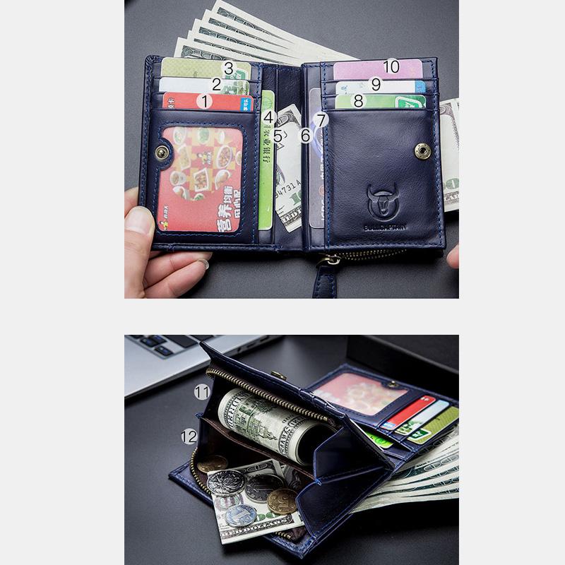 Echtes Leder Vintage Kartenhalter Geldklammer Geldbörse