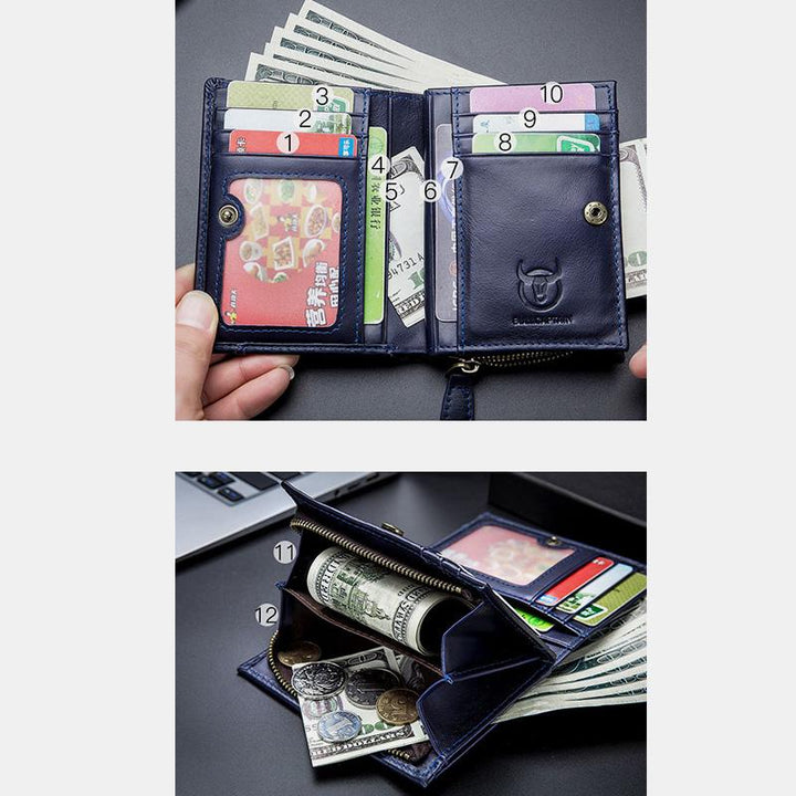 Echtes Leder Vintage Kartenhalter Geldklammer Geldbörse