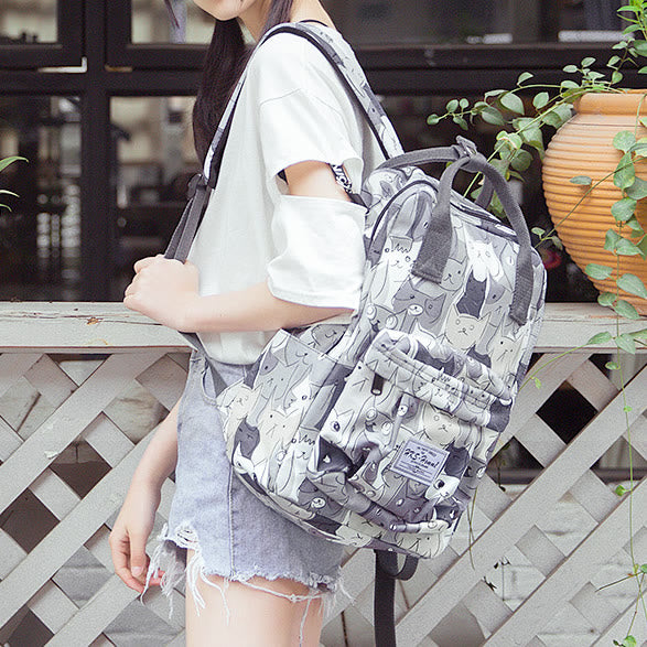 Mehrfarbig bedruckter Laptop-Rucksack, 15,6 Zoll, College-Schule, Büchertasche, Reise-Tagesrucksack